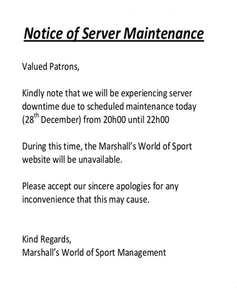 Maintenance Notice (1/4) .